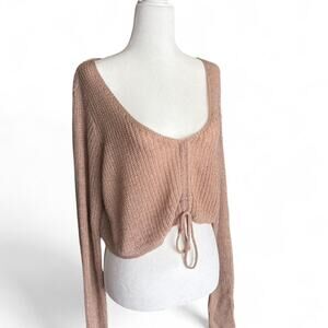 Nectar Clothing Boho Front Tie Cardigan Crop